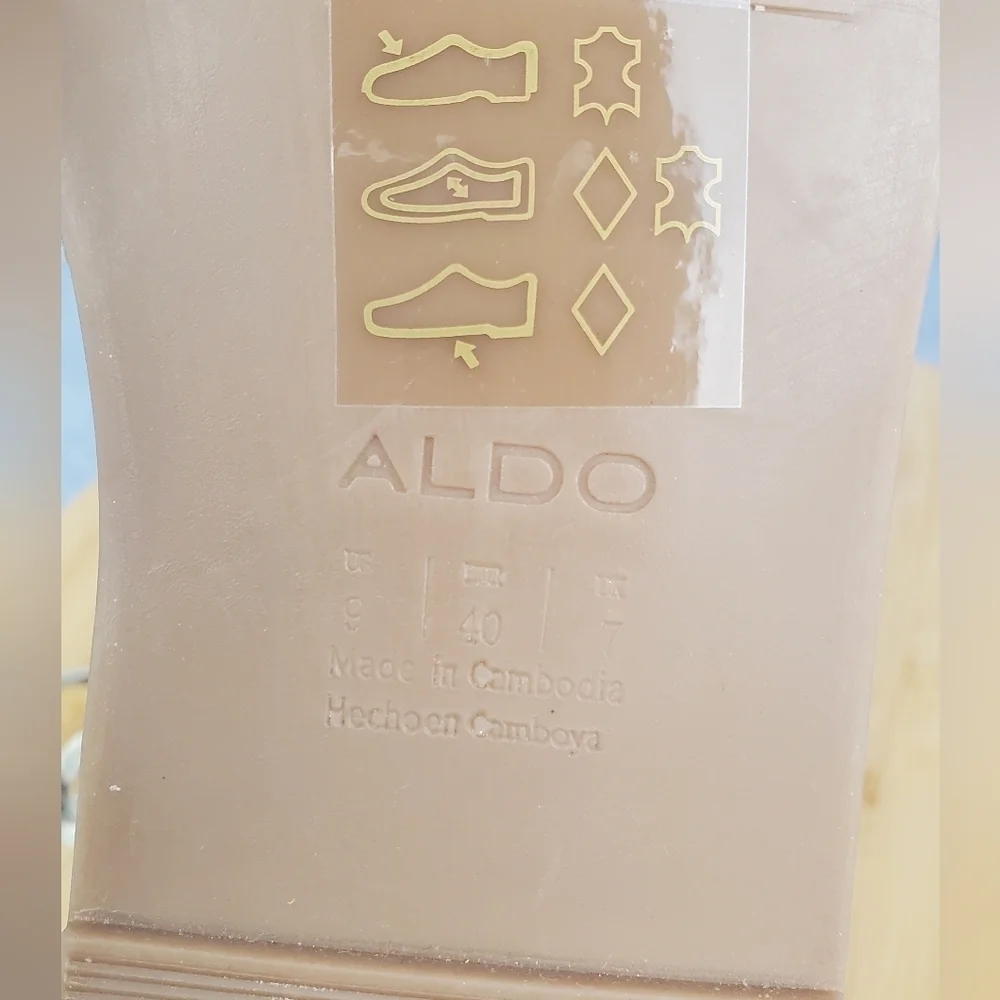 ALDO Womens Jaeryan Cream Gray‎ Leather Caged Strap Snake Print Flat Sandals 9